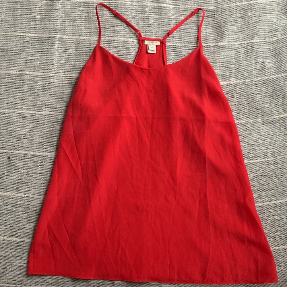 J. Crew red satin tank